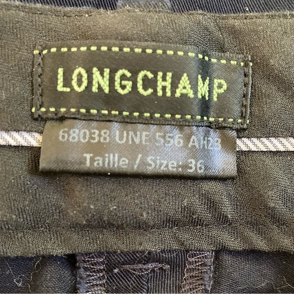Longchamp High Rise Cotton Chino Pant in Navy Blue - Picture 6 of 10